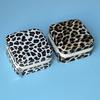 Leopard Print Portable Jewelry Box for Women's Accessories: High-End Necklace, Earring, Stud, and Ring Storage.