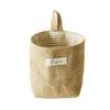 Cotton Linen Hanging Storage Bag Wall Mounted Storage Basket Small Folding Storage Bag with Handle for Keys Toys Cosmetics