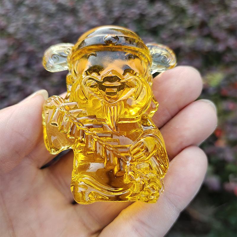 Crystal Glass God of Wealth Ornament: Home & Wedding Decoration Gift