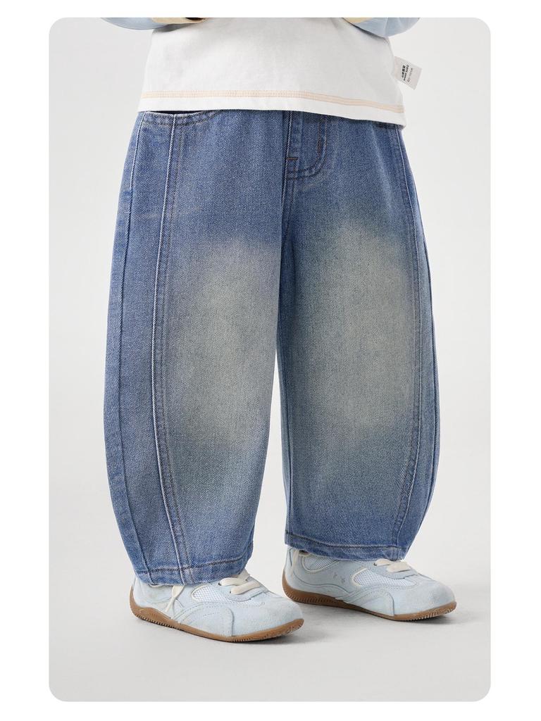 2026 Spring Collection: Boys' Crooked Knife Jeans - Versatile Long Pants for Kids & Toddlers, Suitable for Spring/Autumn