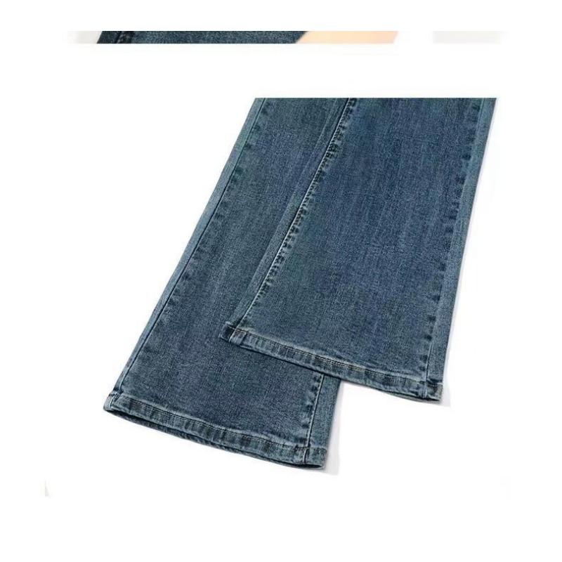 Dámské strečové kalhoty s vysokým pasem, jarní a podzimní džíny