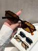 3PCS Unisex Rectangular Fashion Glasses European Style Small Frame Suitable for Daily Wear Photography Driving Men Women