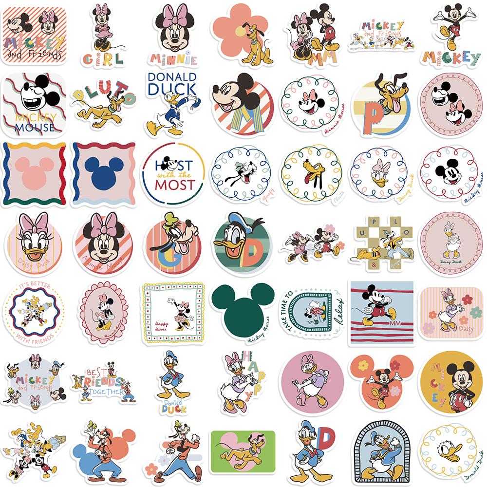 10 30 50Pcs Cute Funny Disney Mickey Mouse Donald Duck Stickers Diy Skateboard Phone Luggage Bike Cartoon Decoration Sticker Toy