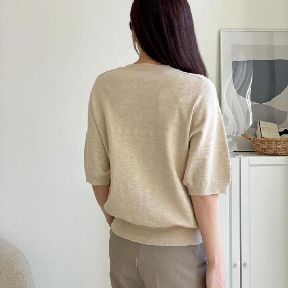 New Arrivals Open Run Ribbed Short Sleeve Knit Round Viscose Spring Summer Tee