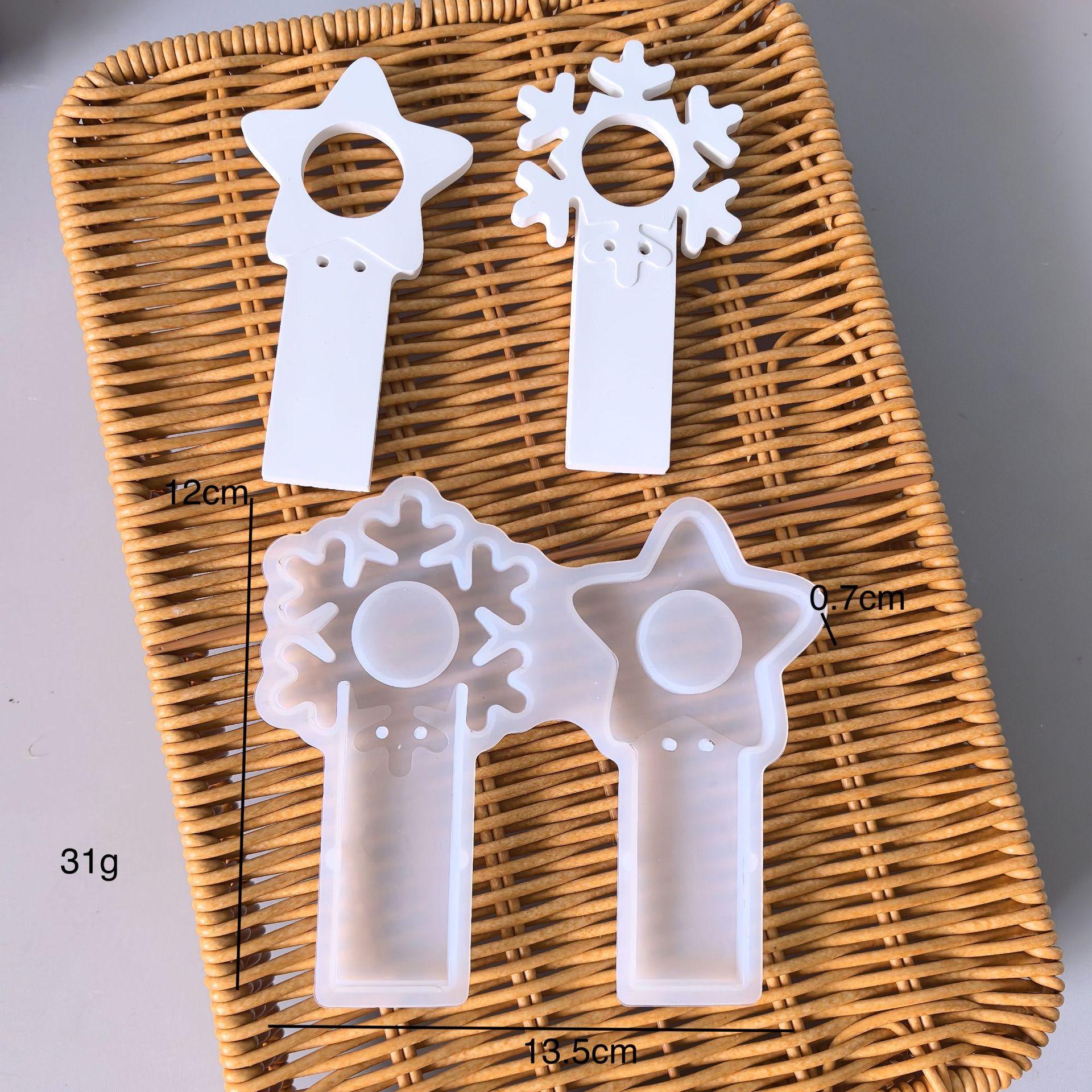 Star Holder Silicone Mold Festive Silicone Lollipop Stand Mold Reindeer Plaster Mold Lightweight For Christmas Home Decoration