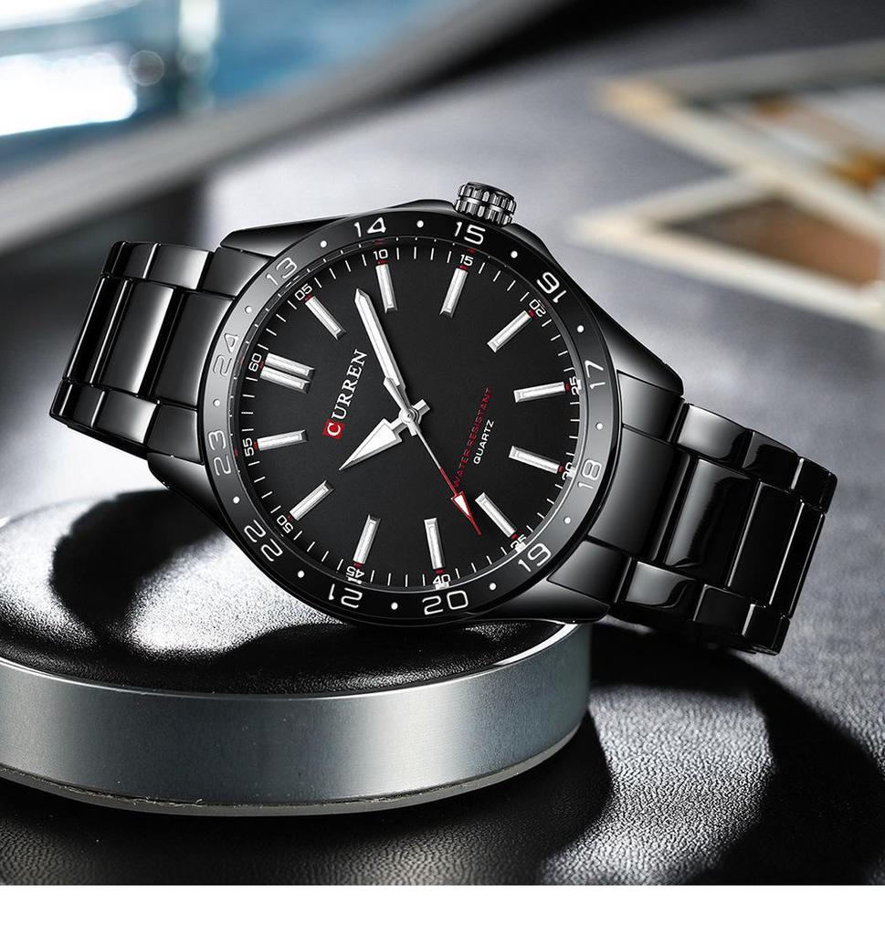 CURREN 8452 Men's Steel Band Quartz Waterproof Business Watch