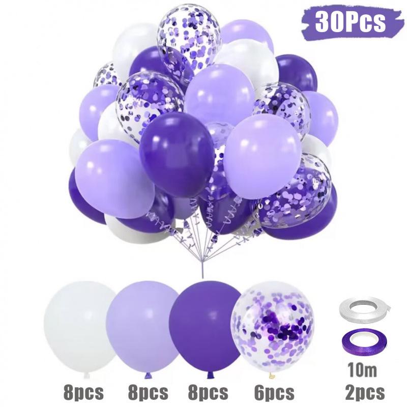 12-Inch Sequin Metallic Latex Balloons, 30pcs - Perfect for Birthday Party Decorations