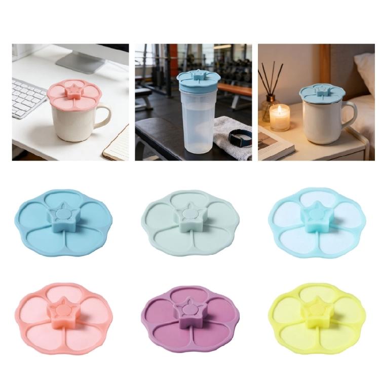 Flexible Silicone Mug Lid for Kitchen Offices Home Use Dust-proof Sun Flower Cups Cover For Indoor Outdoors