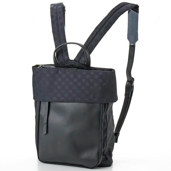 dot jacquard recycled leather combination backpack 2001015SC Greige [Isaac] Water-repellent (26)