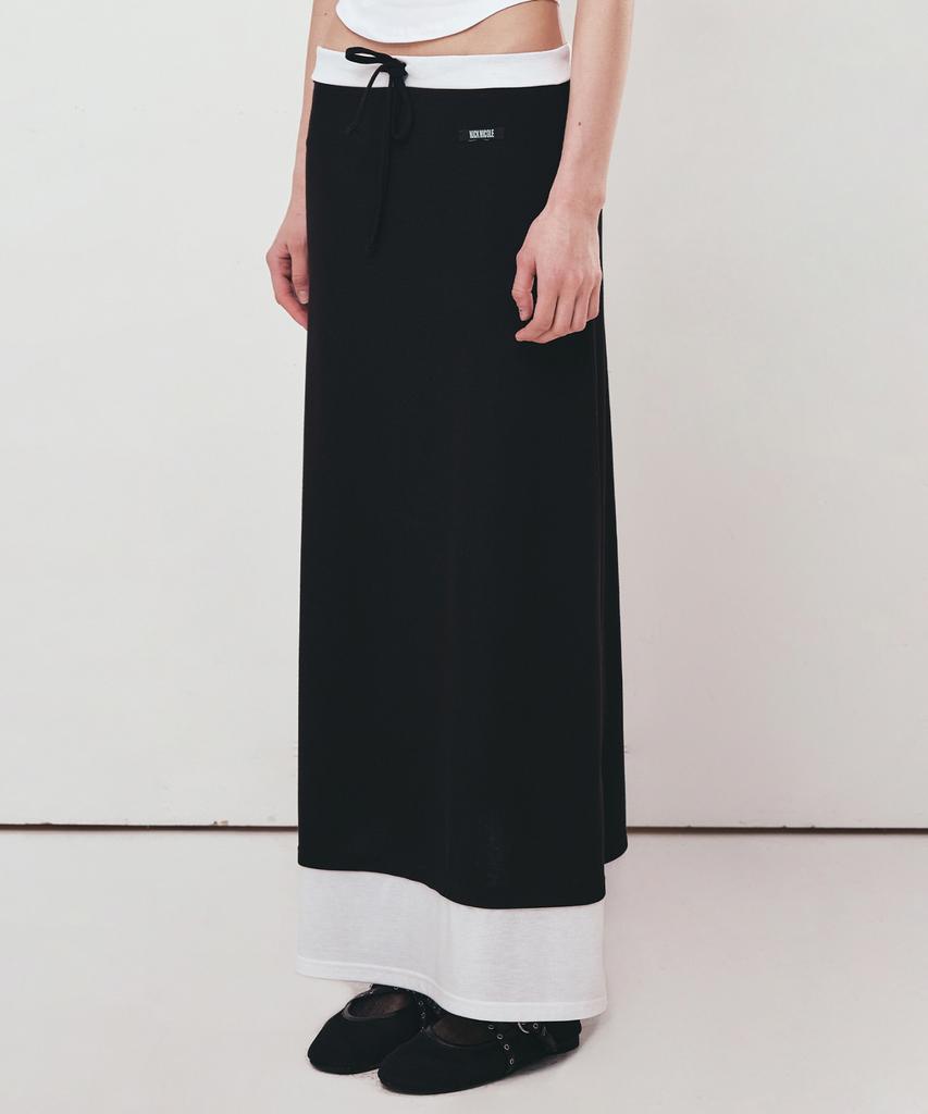 Nigaennikol Double Layered Long Skirt_Black