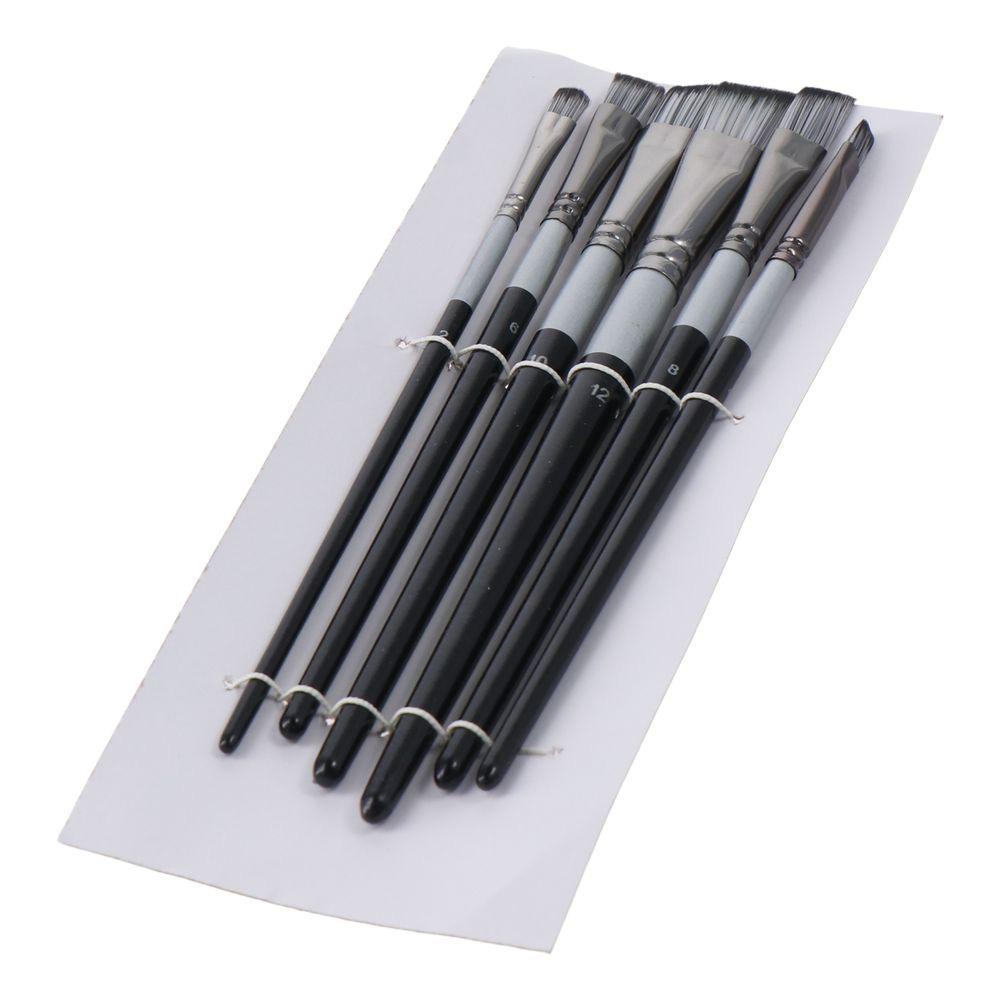 

6 Pcs 24*8*0.99cm Angular Paint Brushes Set Wood Angled Paint Brushes For Acrylics
