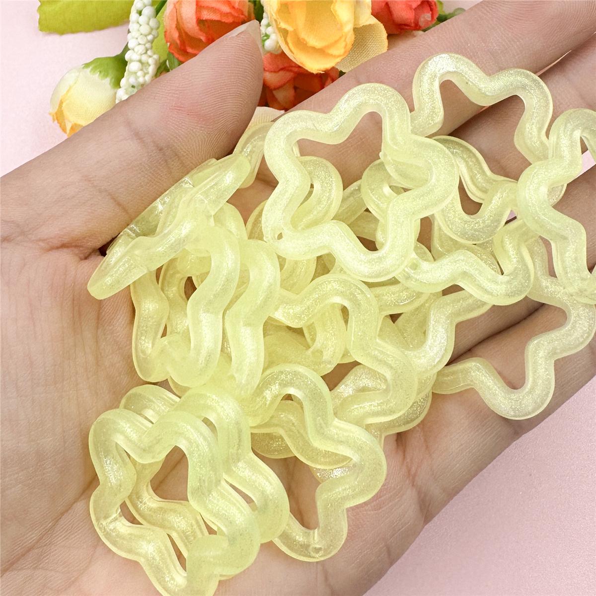 

Аксессуары для изготовления украшений своими руками, акриловые, материал для бисероплетения с отверстием для ожерелья, сережек, 40 шт., 29,4 мм, аксессуары для бусин жёлтый