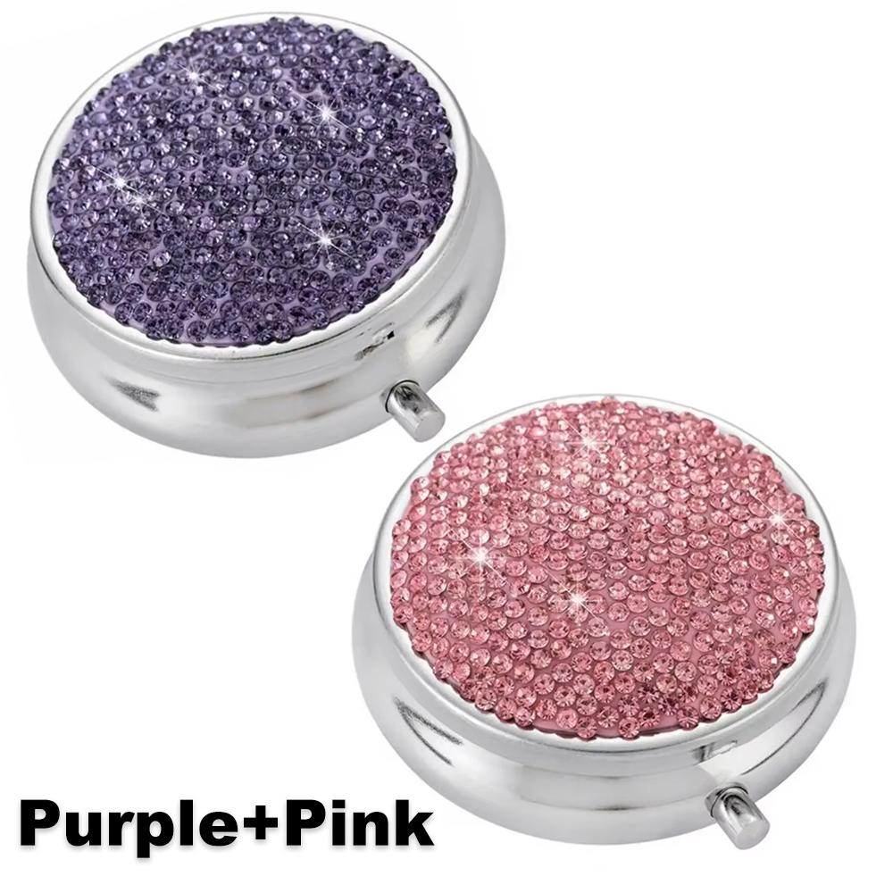 Bling Pillendose Wasserdichte Pillenetuis Langlebige Organizer für Reisen mit Langer Lebensdauer Funkelnde Tragbare Pillendose Faux