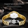 OLEVS 3620 Gold Luxury Men Watch Brand Original Quartz Watch Stainless Steel Waterproof Clock Business Calendar Gift Men Watch