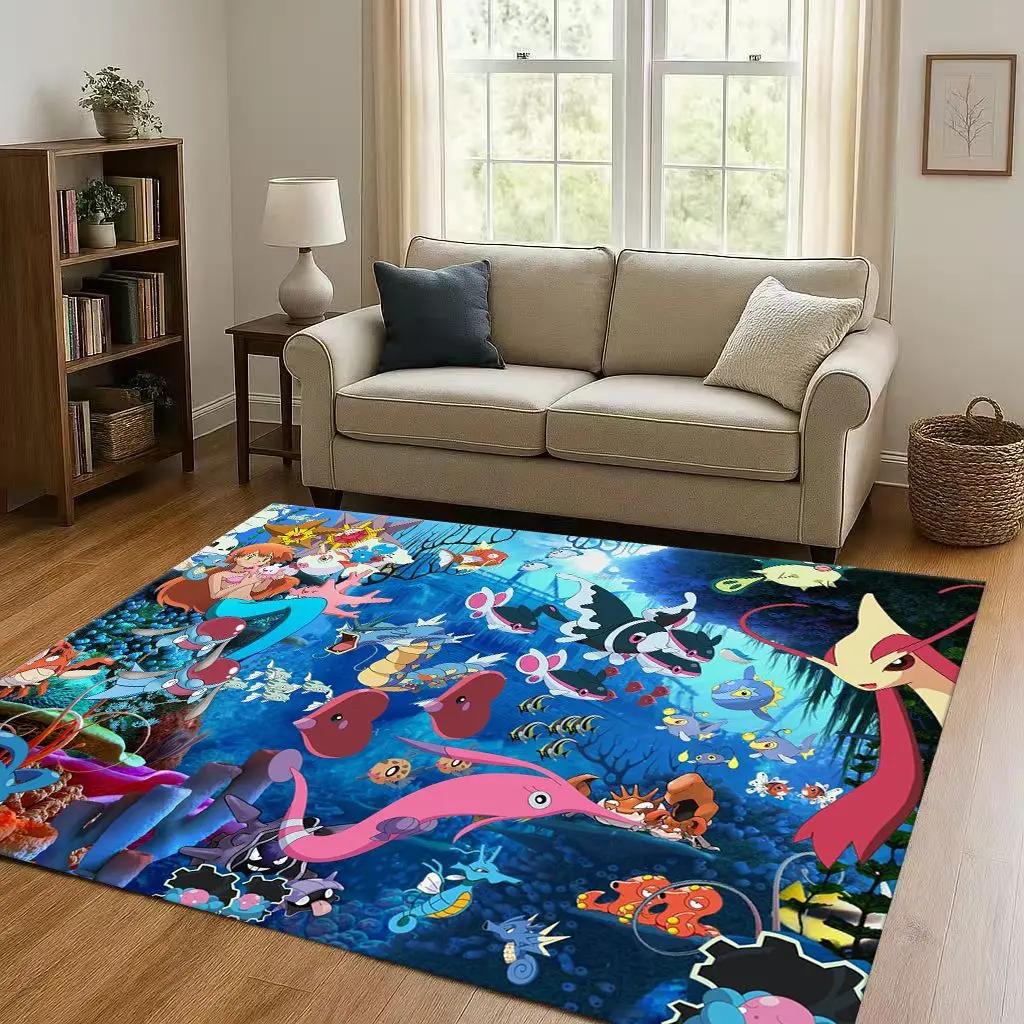 2026 Pokemon Pikachu Cartoon Christmas Living Room Non-Slip Area Rug Carpet For Bedroom Playroom Sofa,Home Decor Doormat