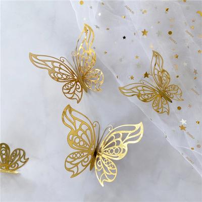12Pcs/Set 3D Hollow Butterfly Wall Sticker DIY Wedding Decoration Living Room Home Decor Butterflies Decal Stickers MIT