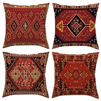 New Persian Carpet Pillowcase Holiday Decorative Pillow Short Plush Cartoon Print Sofa Pillow