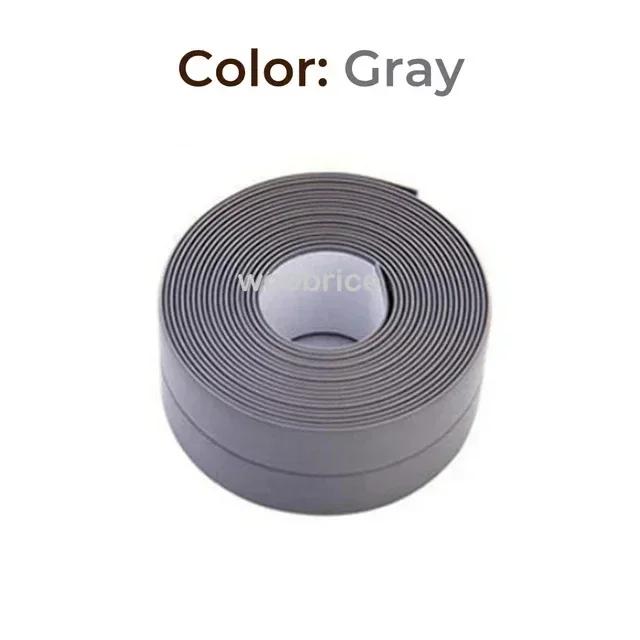 

Multifunction Kitchen Self Adhesive Sealing Tape Bathroom Shower Bath Caulk Strip Waterproof Wall Sticker Sink Mold Proof Edge T 2.2CMx1M серый