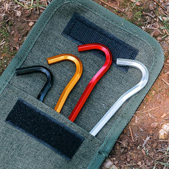 4Pcs Aluminum Tent Stakes Pegs Rustproof Corrosion Resistant Hexagon Rod Lightweight Canopy Stakes Pegs