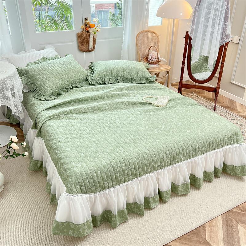 

Французское покрывало на кровать трехпредметное стеганое стеганое хлопковое с подкладкой кружевное покрывало на кровать нескользящее хлопковое покрывало на кровать одеяло татами 250cmx270cm (single piece bed cover)