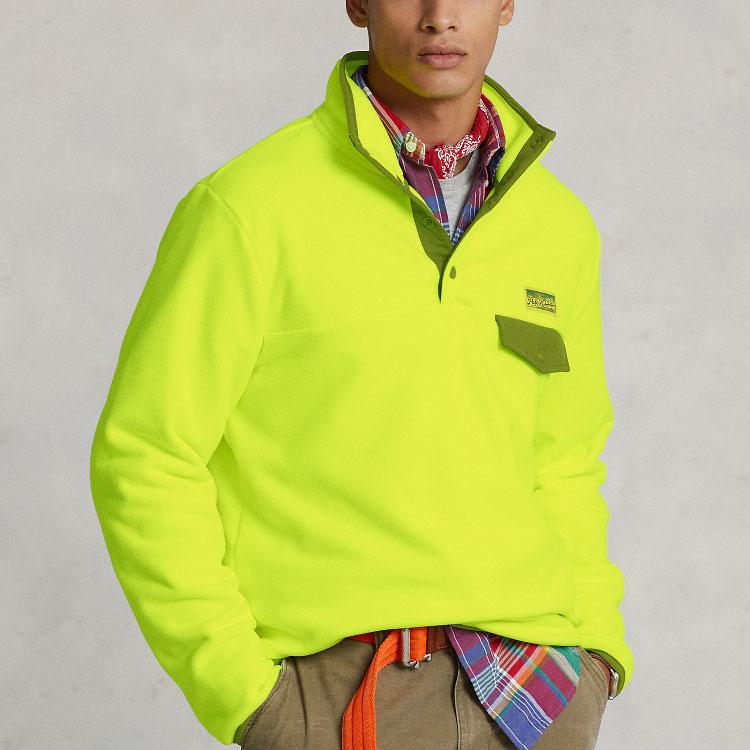 Polo Ralph Lauren SS23 Brushed Fleece Half-Zip Pullover Sweatshirt Men Sweatshirt Lemon-Yellow MNPOKNI16822717-700