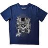 Guns N Roses 'Faded Skull' Blue T Shirt - NEW