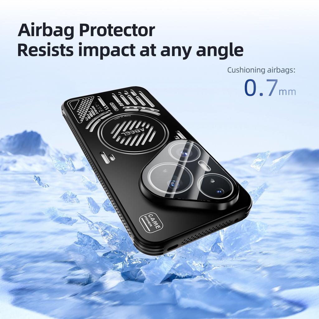 ABEEL For Huawei Pura 80 Ultra Magnetic Case Aluminium Alloy+PC+TPU Hollow Heat Dissipation Phone Cover
