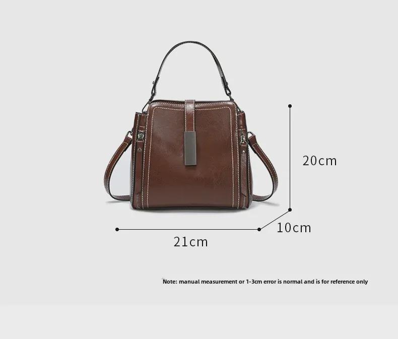 "Women's 2024 Genuine Leather Shoulder Messenger Bag - New Summer Ladies Handbag & Bucket Bag"