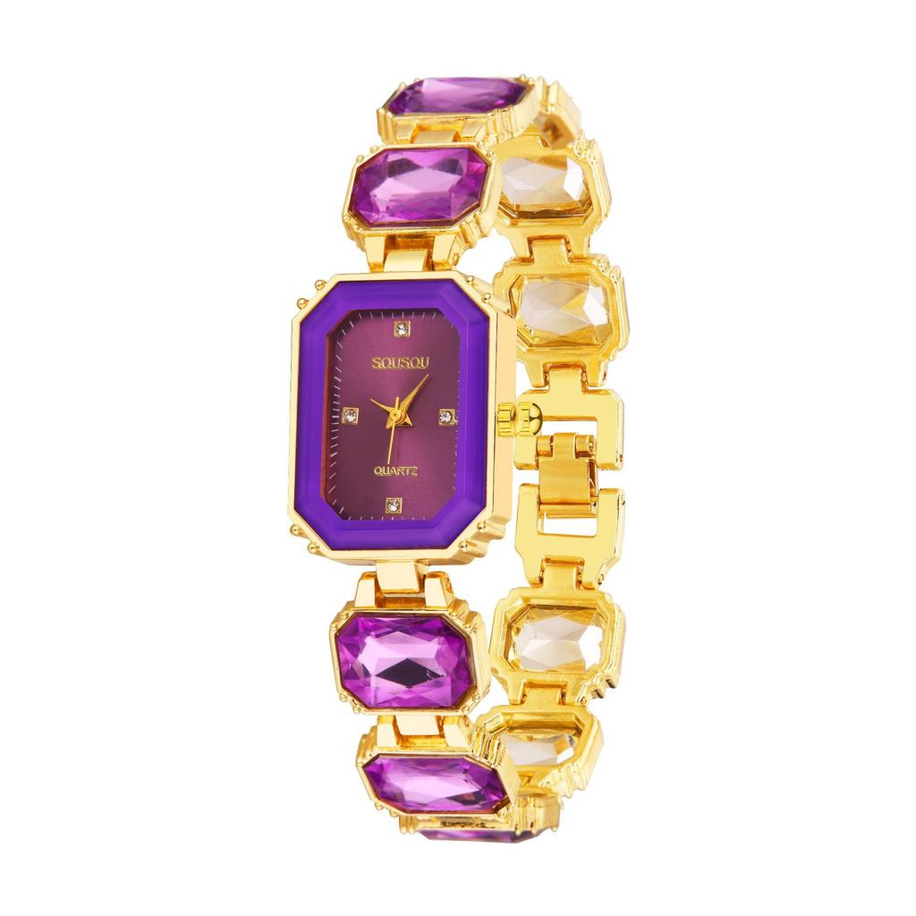 Women Crystal Bracelet Strap Quartz Watch Ladies Wristwatch Clock