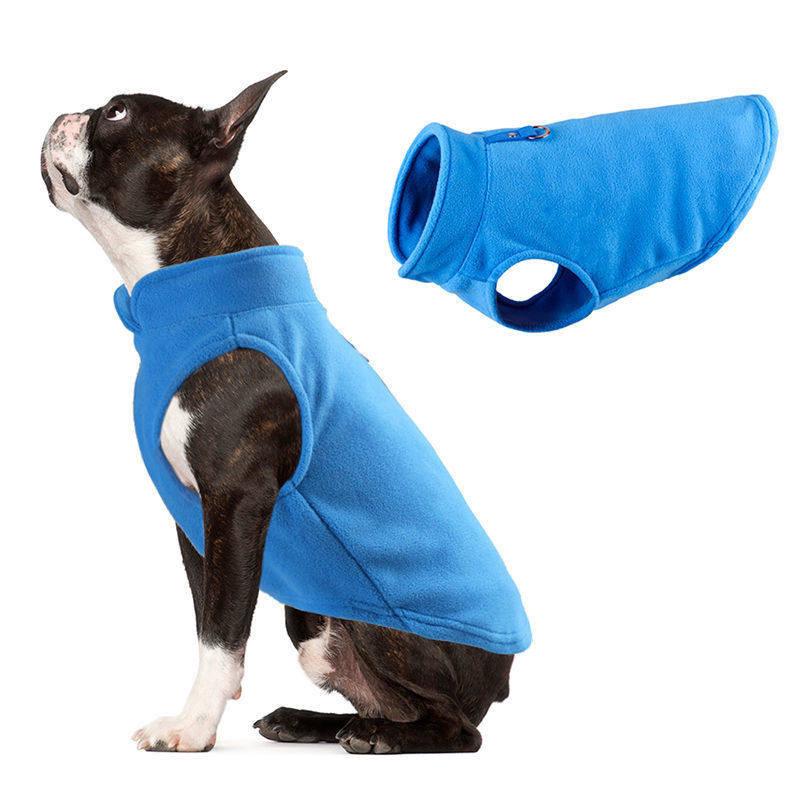 Thick Solid Color Polar Fleece Pet Dog Clothes with Leash