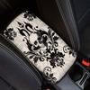 Dreaweet Stylish Spider Web Printed Black Car Center Console Armrest Cushion Cover Pad Soft Car Armrest Seat Box Cover Protector Auto Car Interior