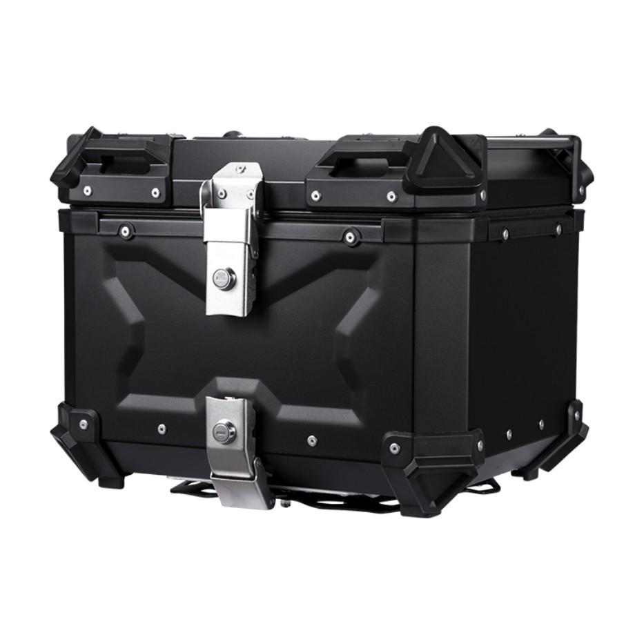 45L Multi-Capacity Aluminum Motorcycle Tail Box - Quick Release, Multiple Colors