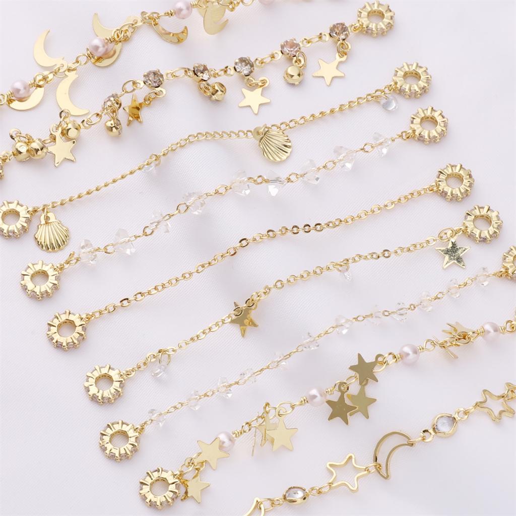 1pc 8-9cm Bracelet Safety Chain High Color Retention Gold Plating Safety Chain Tassel Pendant Chain Accessories DIY Handmade