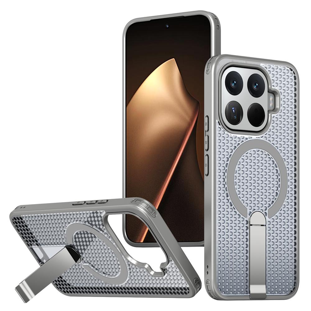 KEYSION Hollow Heat Dissipation Magnetic Case for Xiaomi 17T Pro 5G Cooling Hide Stand Shockproof Phone Cover for Xiaomi 17T 5G