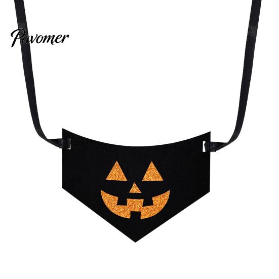 Spooky Lawn Statue Apparel Halloween Porch Goose Bib, Felt Decorative Bandana Ghost Spider Bat Soft Bib Skull Outdoor Yard Accessory for Garden