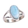 Natural Republic Larimar Gemstone 925 Solid Silver Jewelry Ring Size 5.5 Q2e31