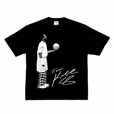 Kobe's Head Up Męska koszulka amerykańska Cyfrowa 100% bawełna koszulka z krótkim rękawem street basketball