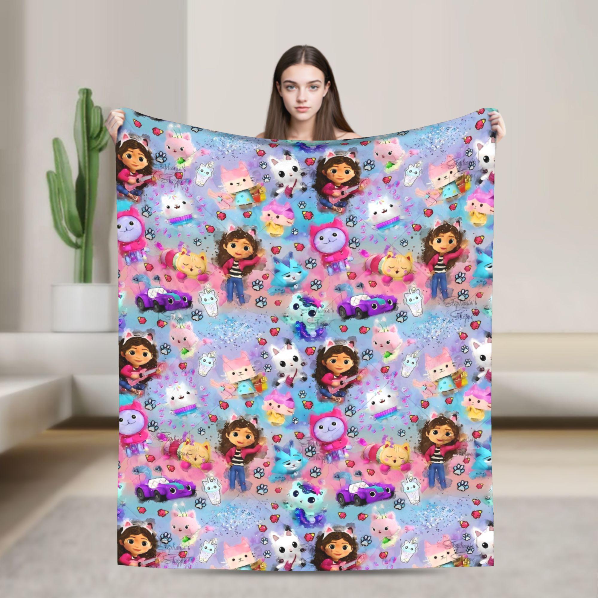 

G-gabbys Dollhouse Fun Flannel Blanket Super Warm Bedding Throws for Couch Bed Travel Office Aesthetic Bedspread Sofa Bed Cover 80x120cm(31x47inch)