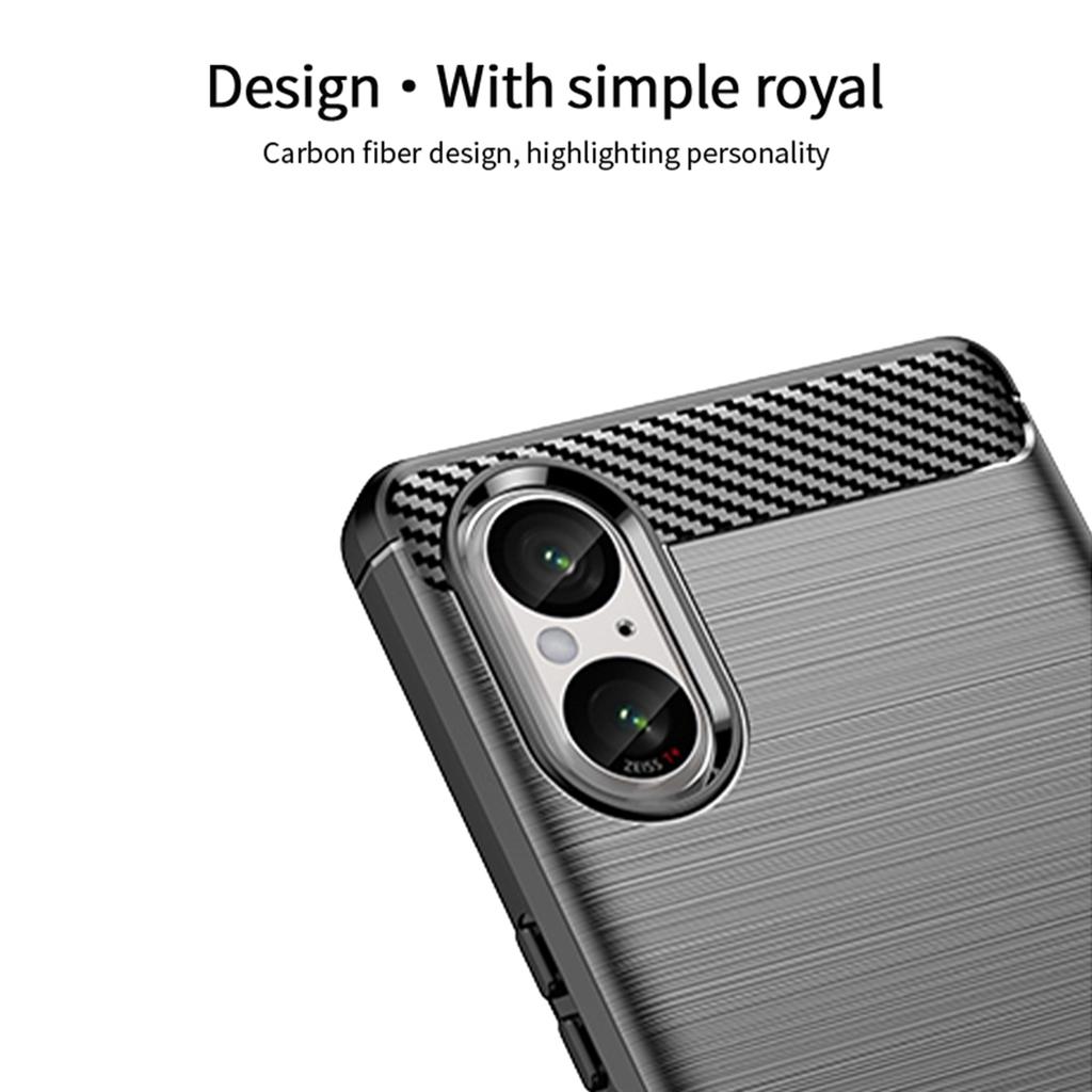 MOFI JK TPU Series-1 For Sony Xperia 5 V Case Carbon Fiber Texture TPU Mobile Phone Shell