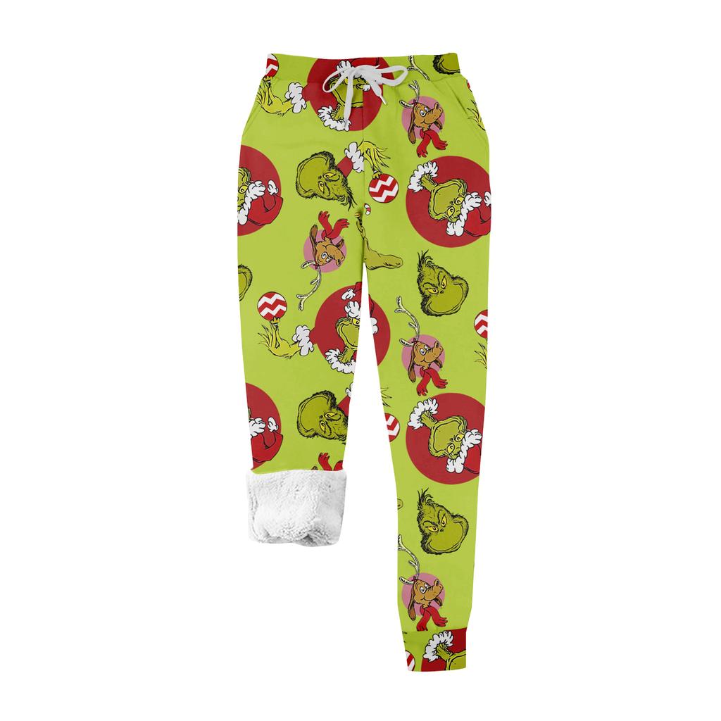 Women's Casual Fashion Home Print Velvet Sweatpants