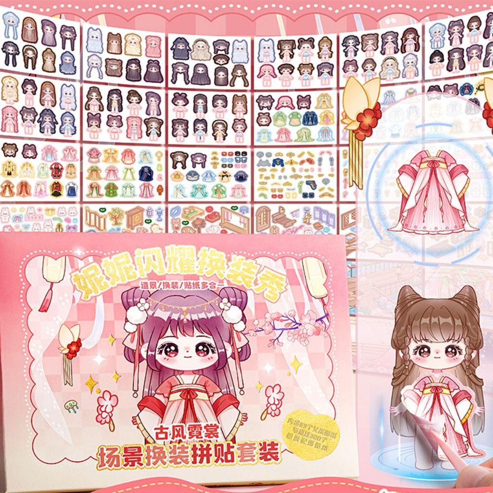 Dress-up DIY Dress Up Stickers Paper Graffiti Assembly Set  Children Gifts