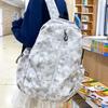 Graffiti Korean Version Backpack High School College Student Large-capacity Schoolbag Male and Female Couples Tie-dye Printing Travel Backpack Tide