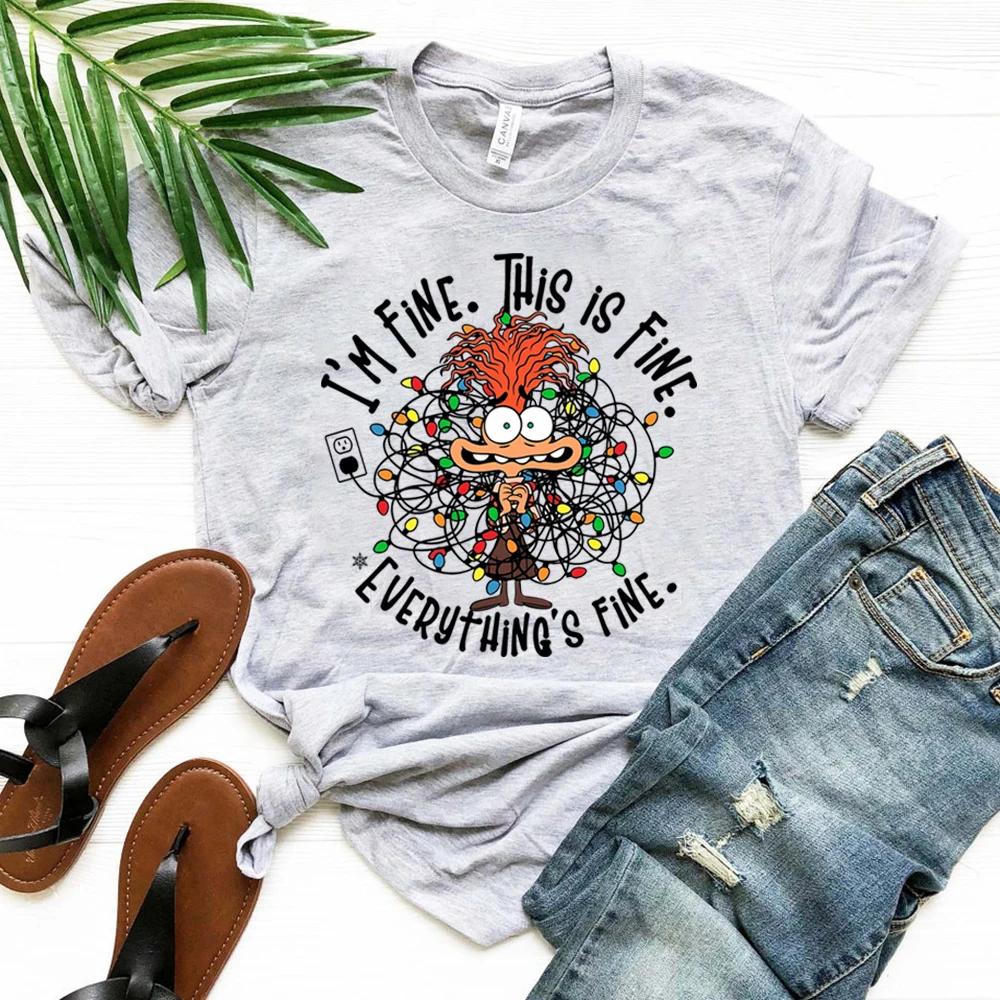Anxiety Christmas Shirt Everything Is Fine TShirt Inside Out Emotions Tee Unisextal Health Christmas Shirt Xmas Matching Tops Gift S