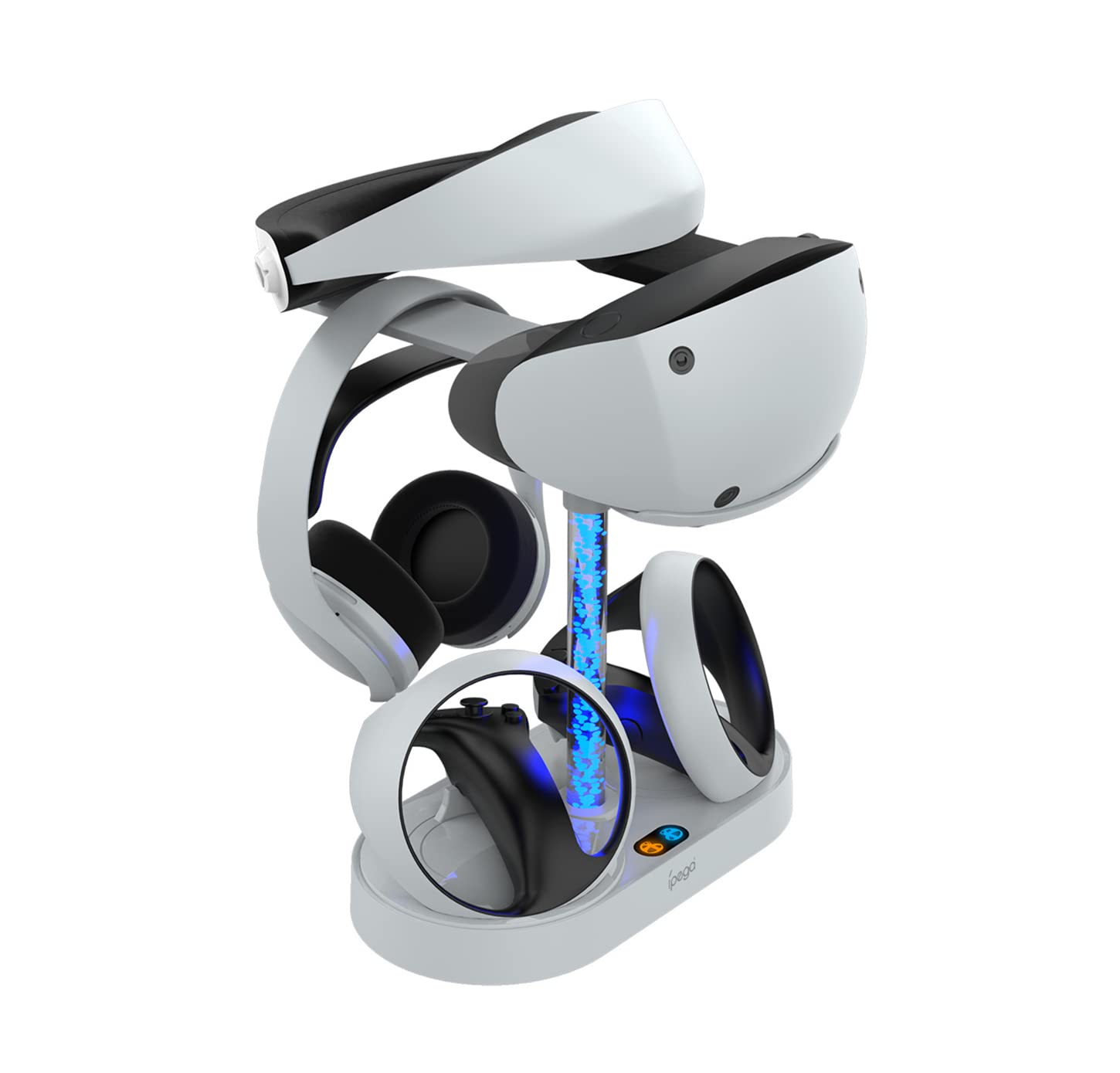 

SHEAWA PS VR2 Підставка для заряджання Зарядний пристрій Тримач для підставки для зберігання зі світлодіодним індикатором Можна також зберігати VR Можна заряджати 2 контролери одночасно Зарядний пристрій