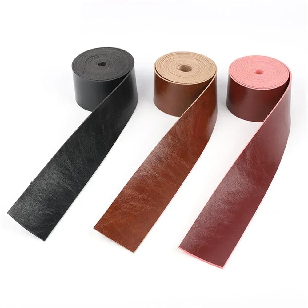 DIY Vintage Microfiber Cattlehide Leather Strip Handmade Craft Clothing Bag 2M Glossy Leather Straps Supplies Making Accessories