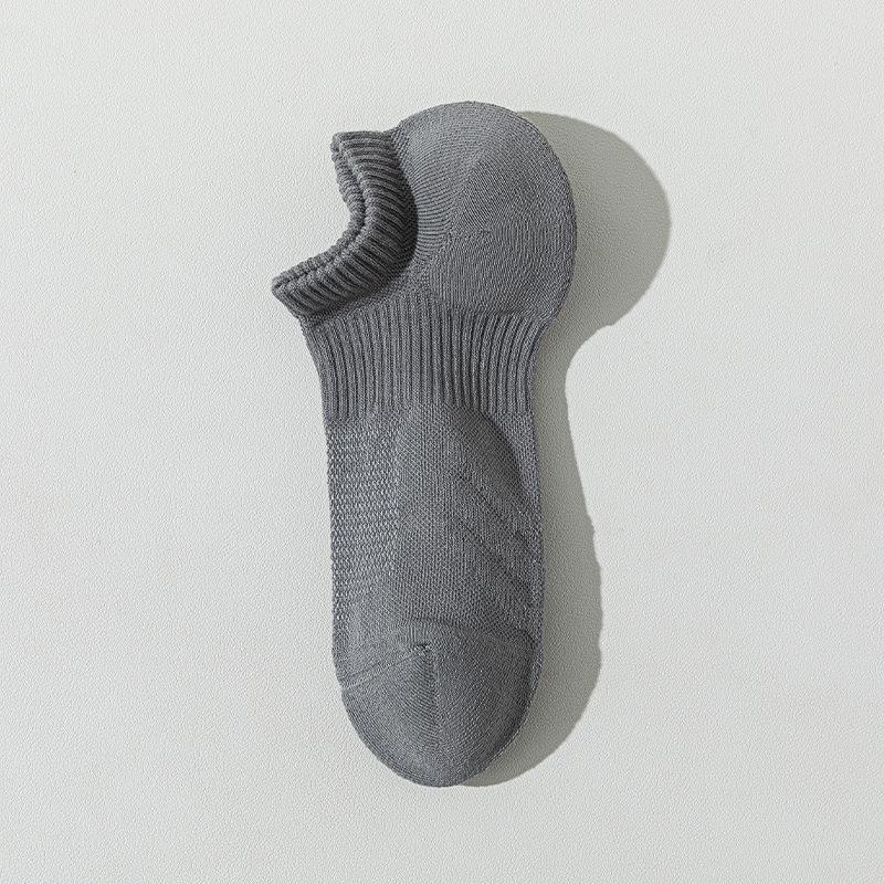 Summer Sports Loop Men's Boat Socks, Antibacterial, Deodorizing, Anti-pilling, Mesh Breathable and Sweat-absorbing Short Socks for Running and Cycling