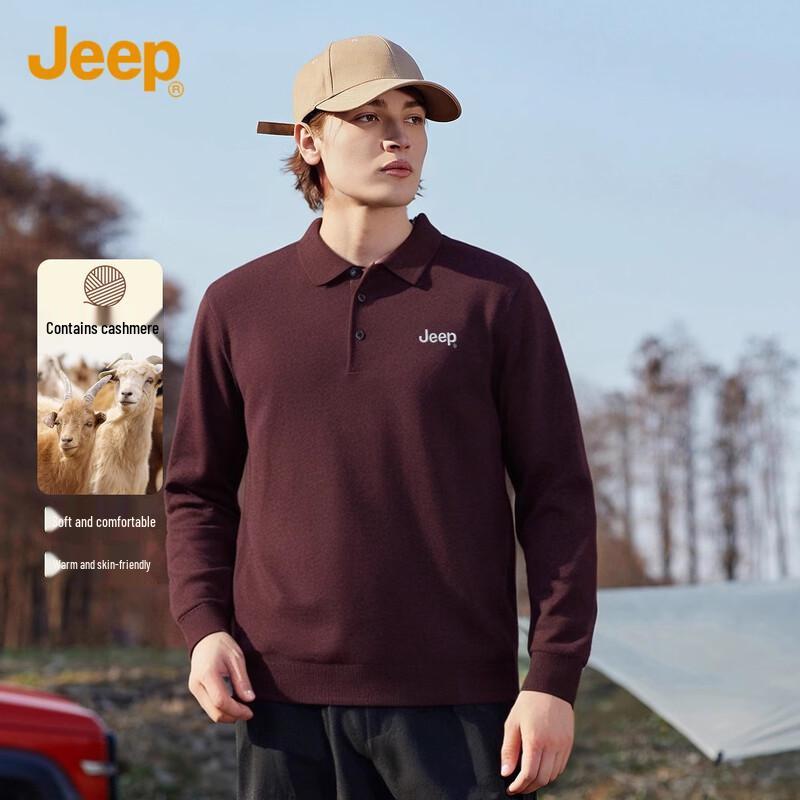 JEEP Men's Fall Knitted Polo Sweater