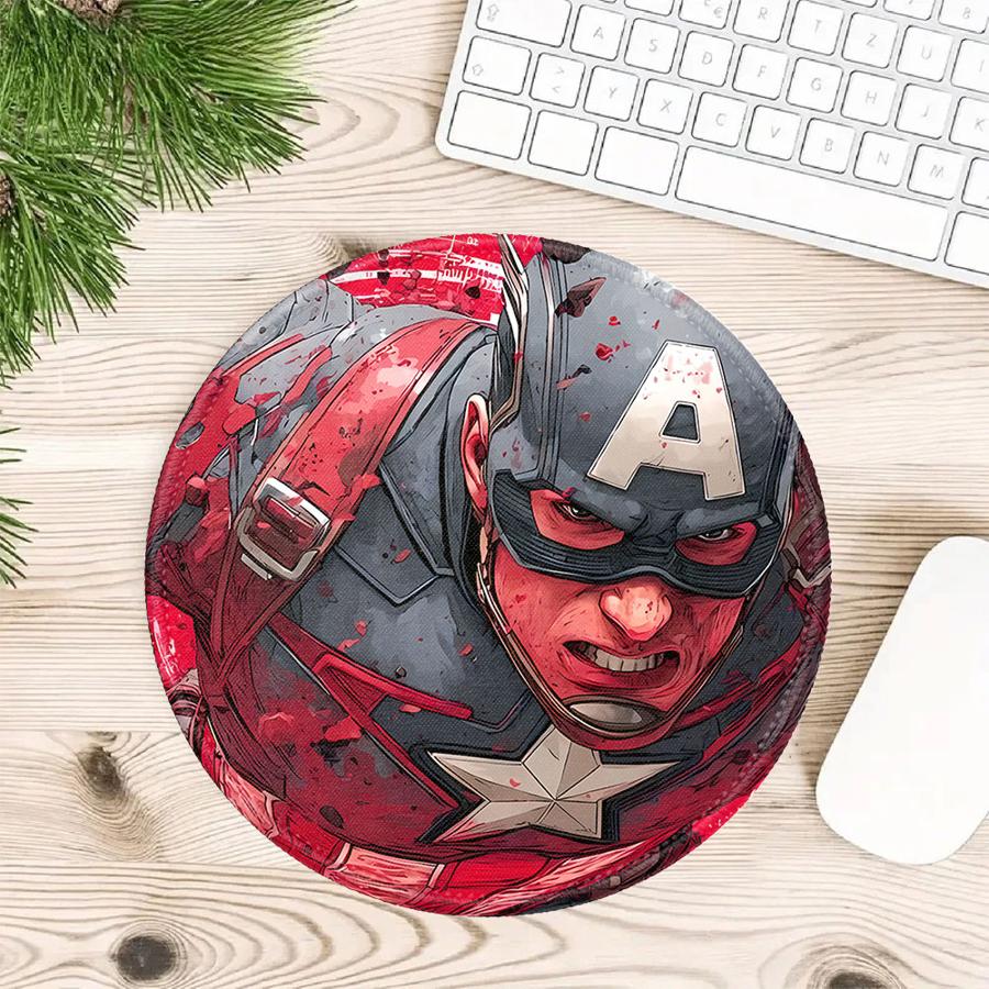 

1pc Mouse Pad office Pad Desk accessories Game Console Pad Computer Laptop Pad Keyboard Mouse Pad Anti slip Captain America Cool 250x250x3mm