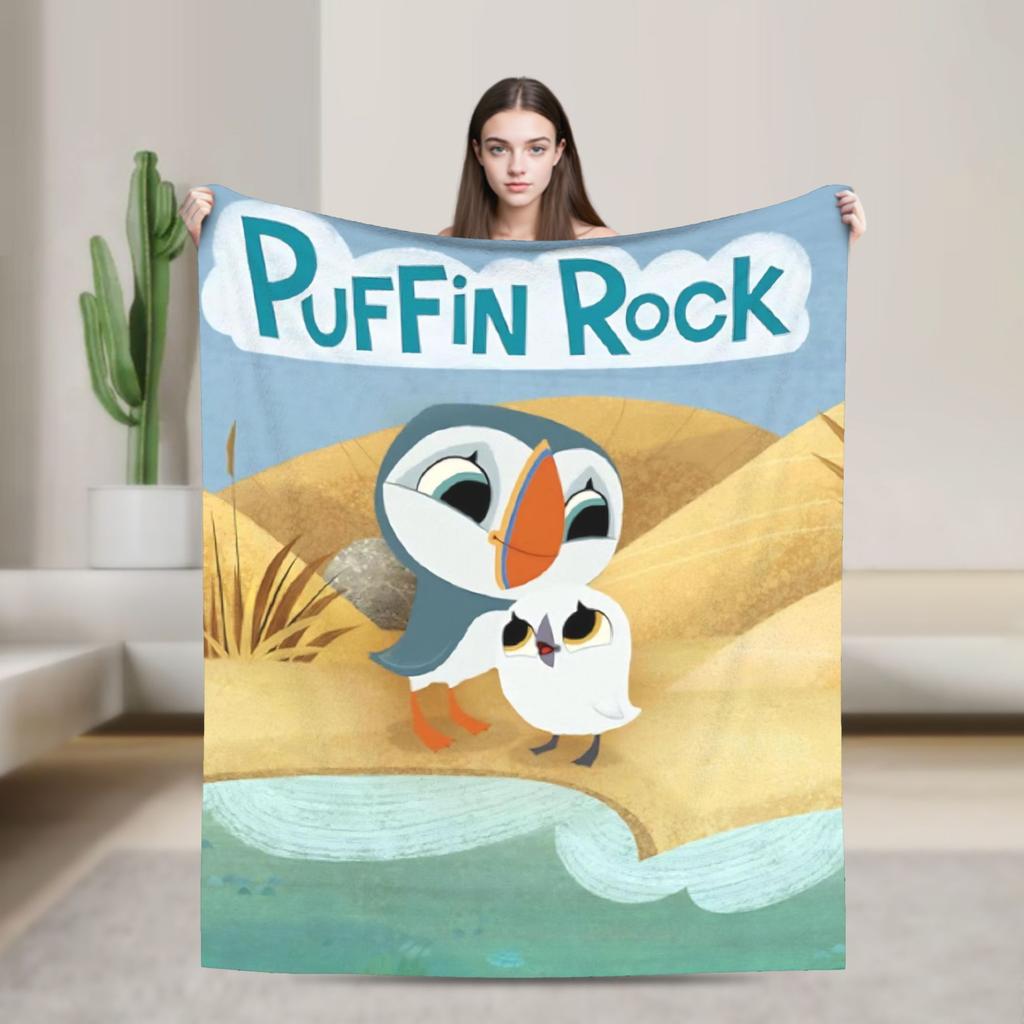 Puffin Rock Oona Baba   Deka Cestovní Flanelová Přehozová Deka Na Pohovku Křeslo Měkká Vlastní Kvalita Povlak Na Postel Narozeninový Dárek