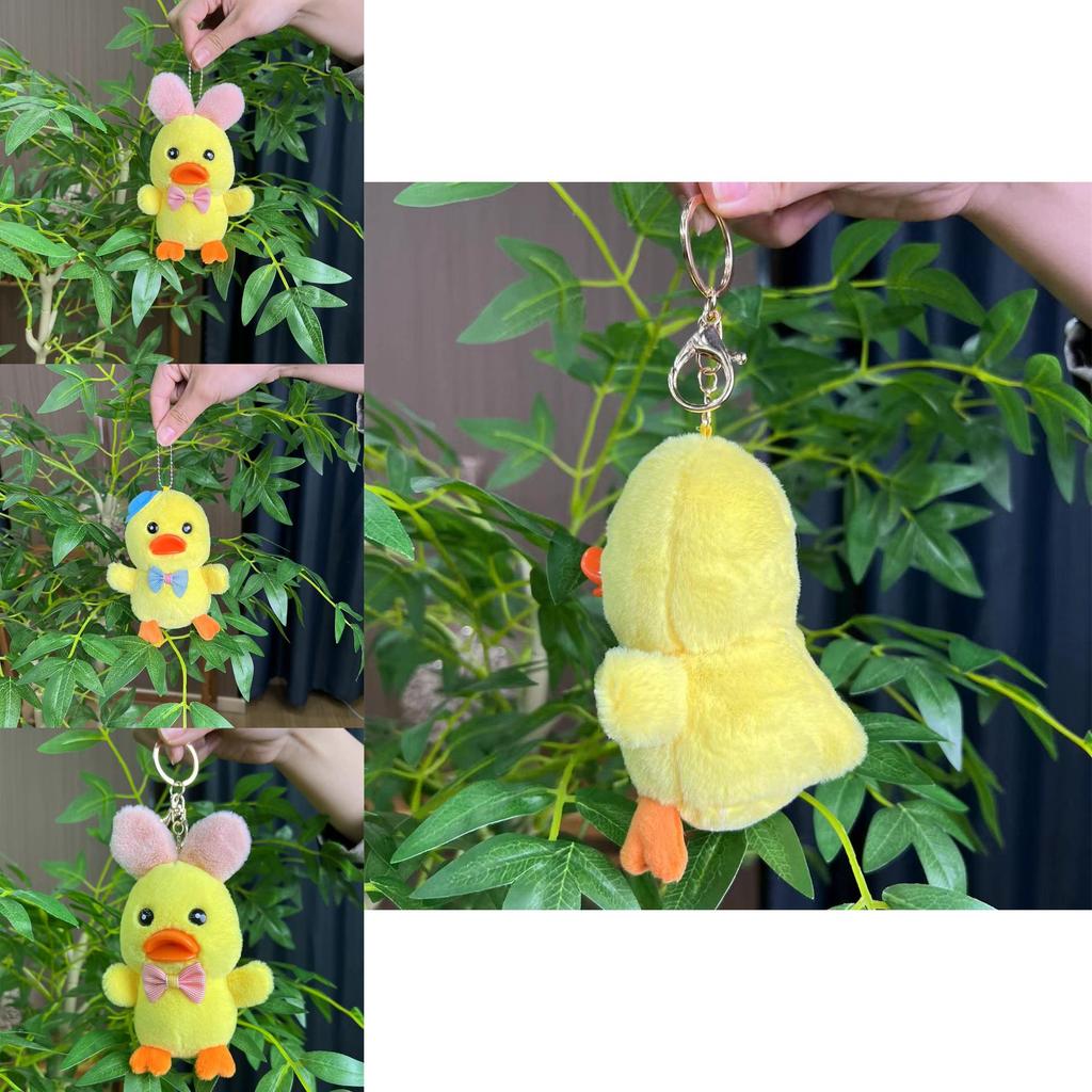 Charming Duck Plush Toy Accessory With Golden Chain For Stylish Backpacks